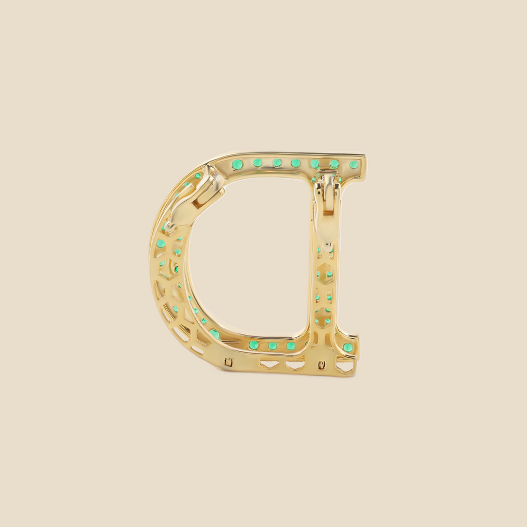 Letter D in Emeralds Tavari