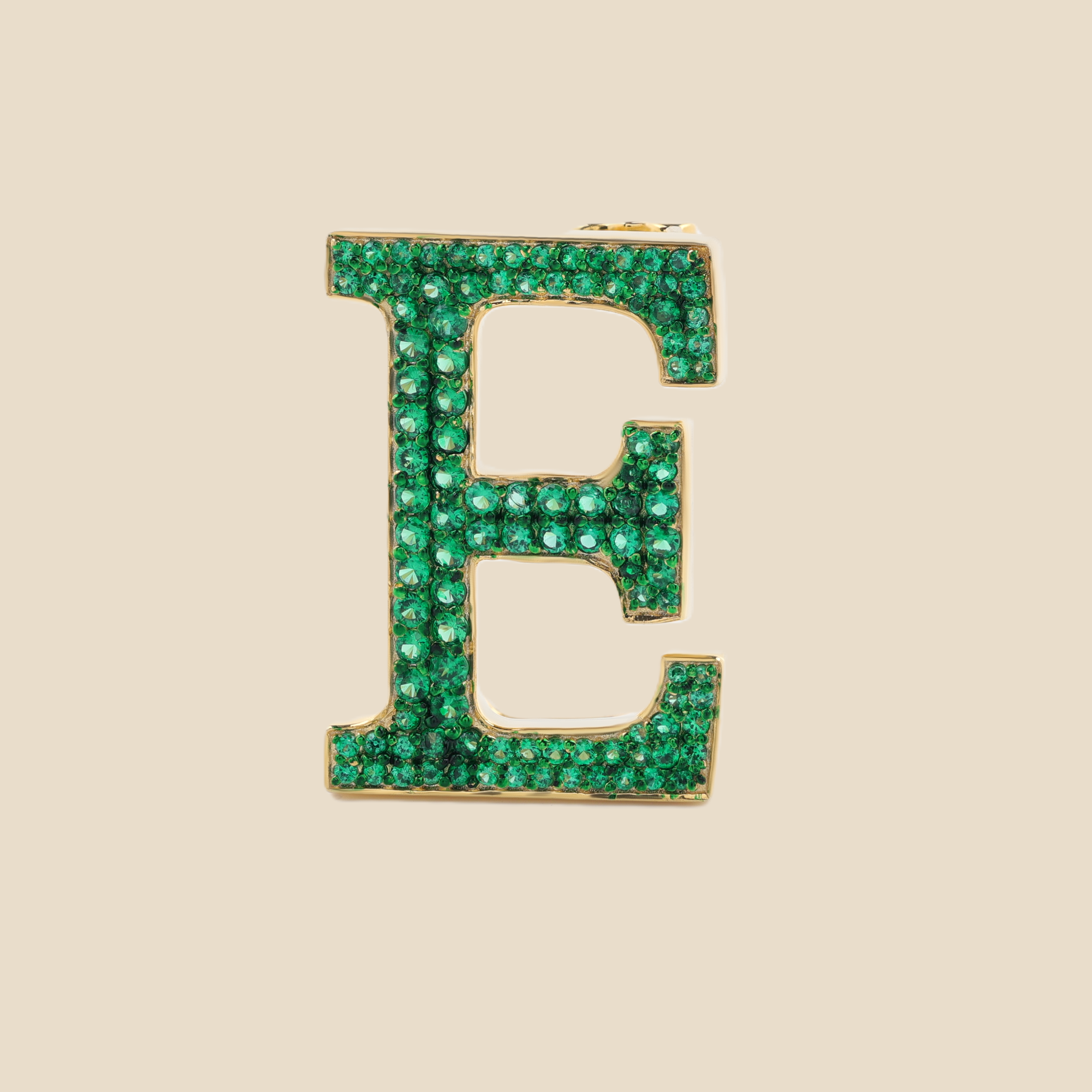 Letter E in Emeralds Tavari