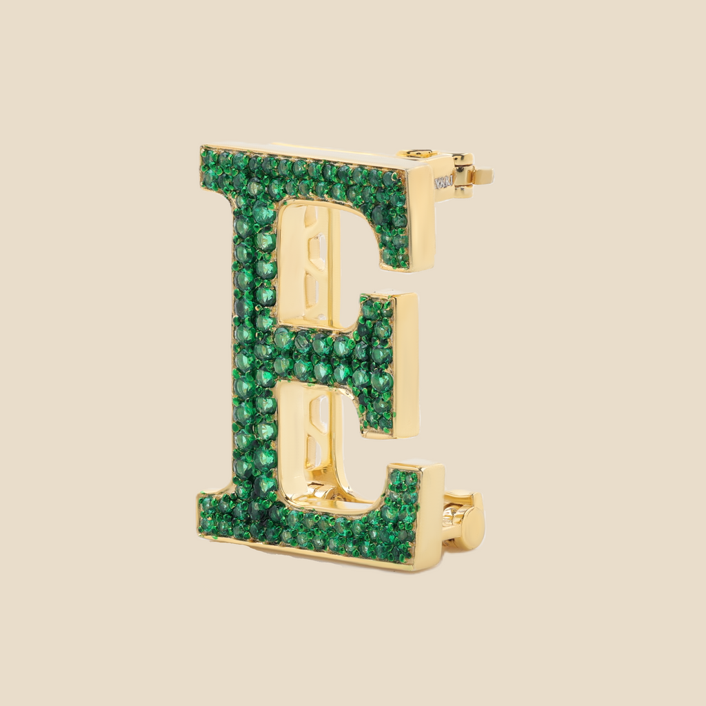 Letter E in Emeralds Tavari