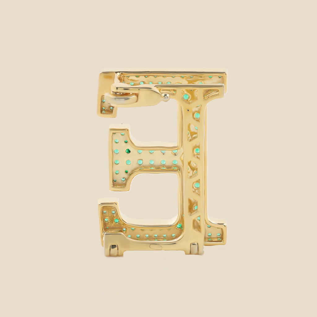 Letter E in Emeralds Tavari