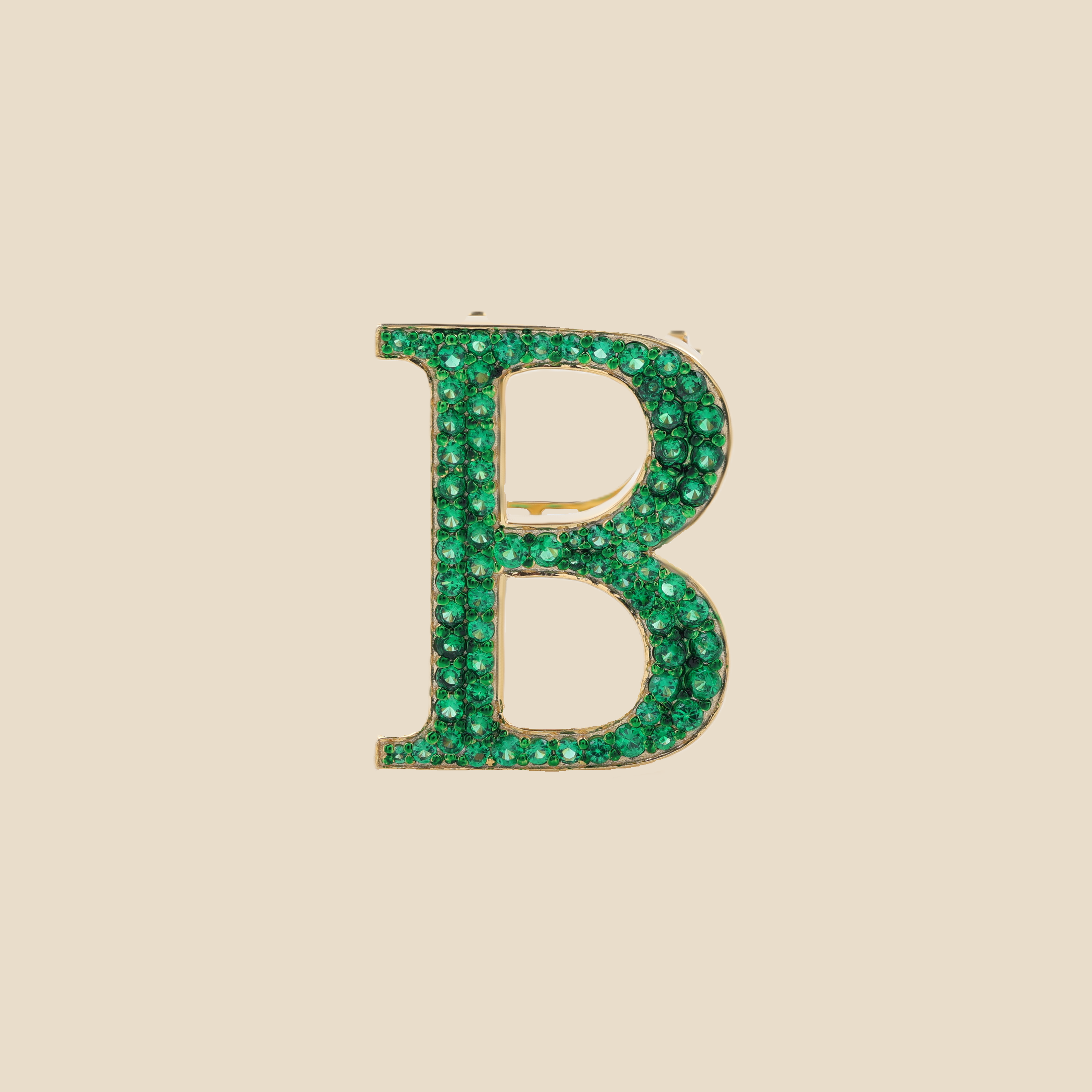 Letter B in Emerald Tavari