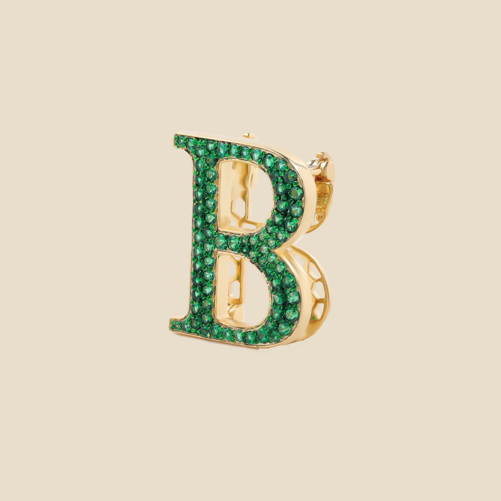 Letter B in Emerald Tavari