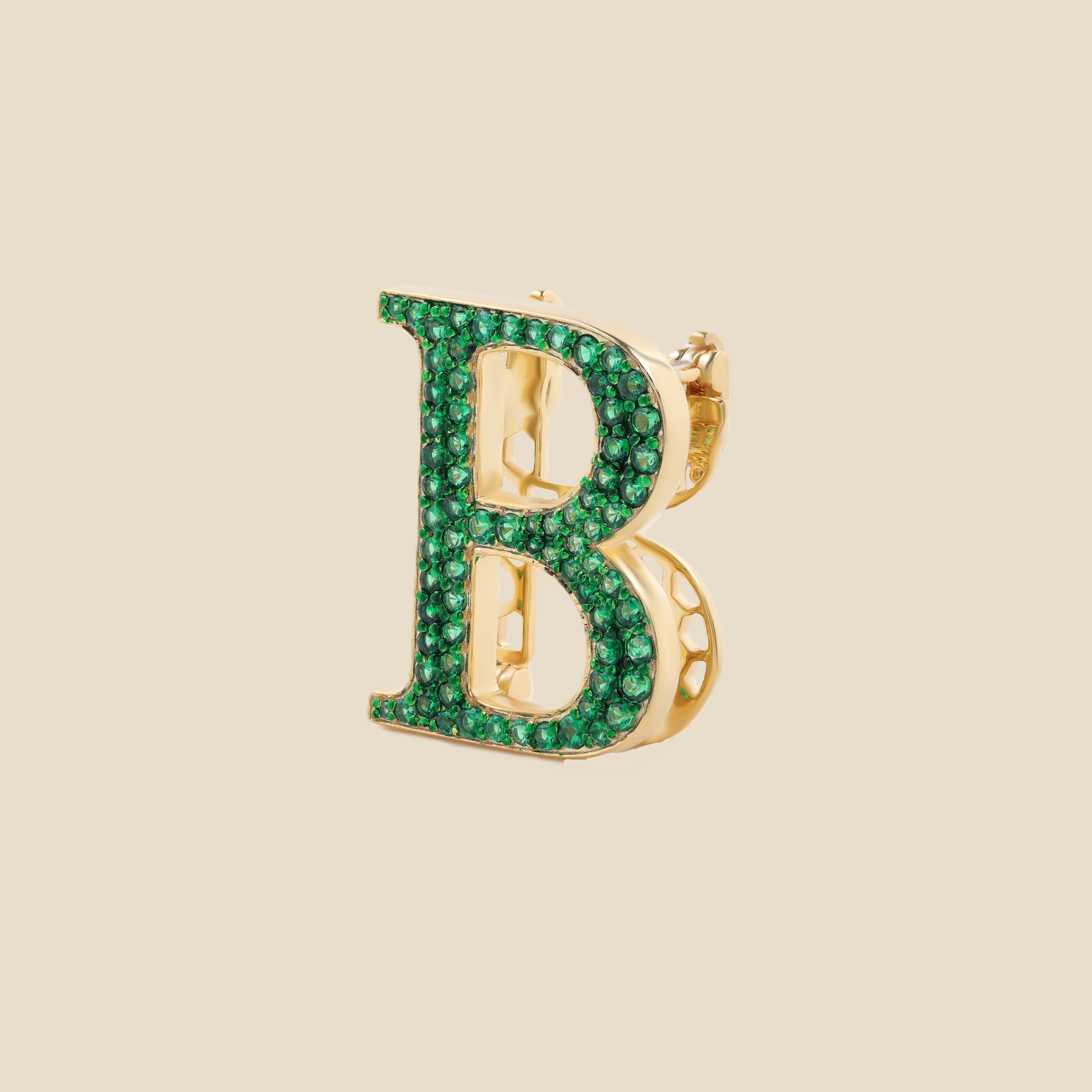 Letter B in Emerald Tavari