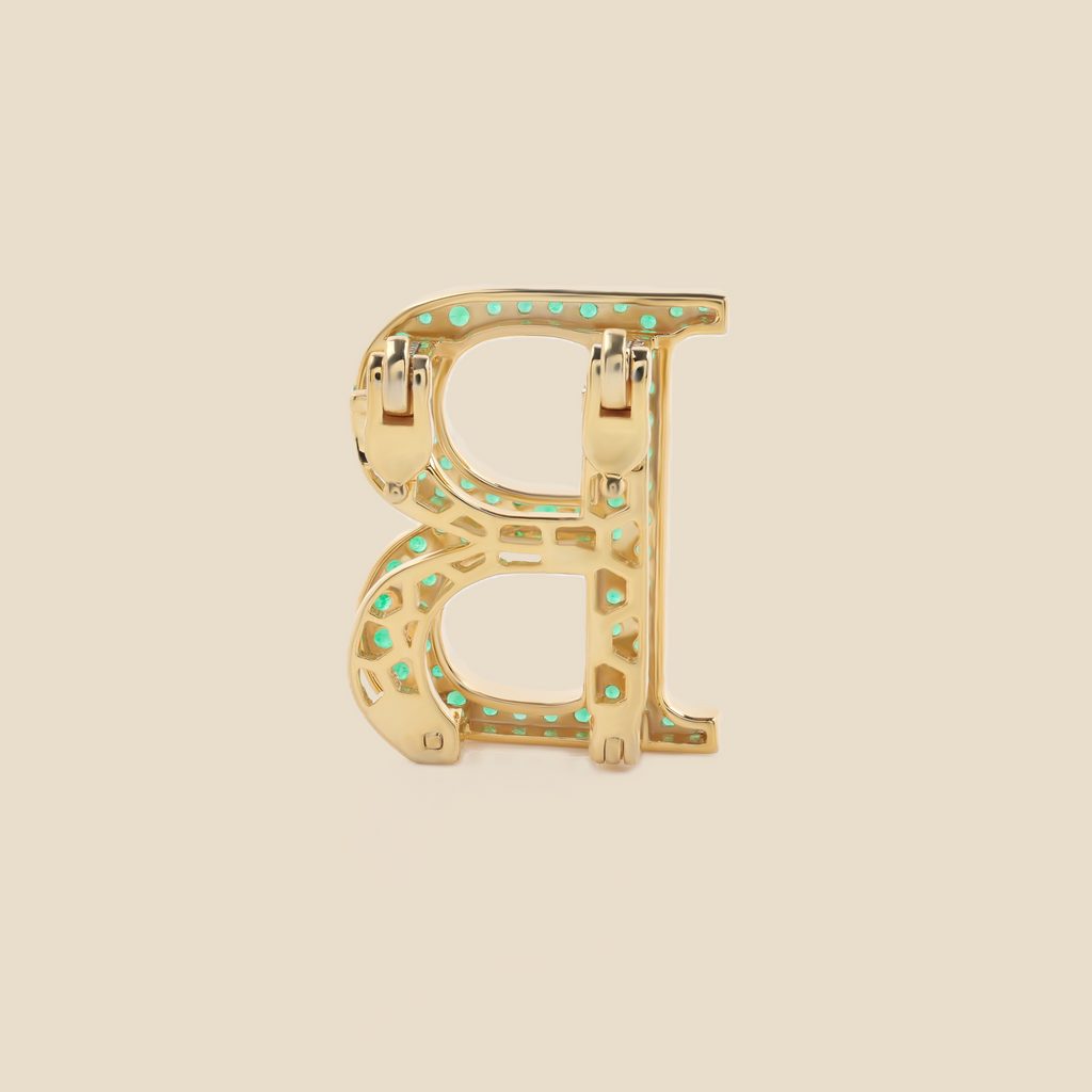 Letter B in Emerald Tavari