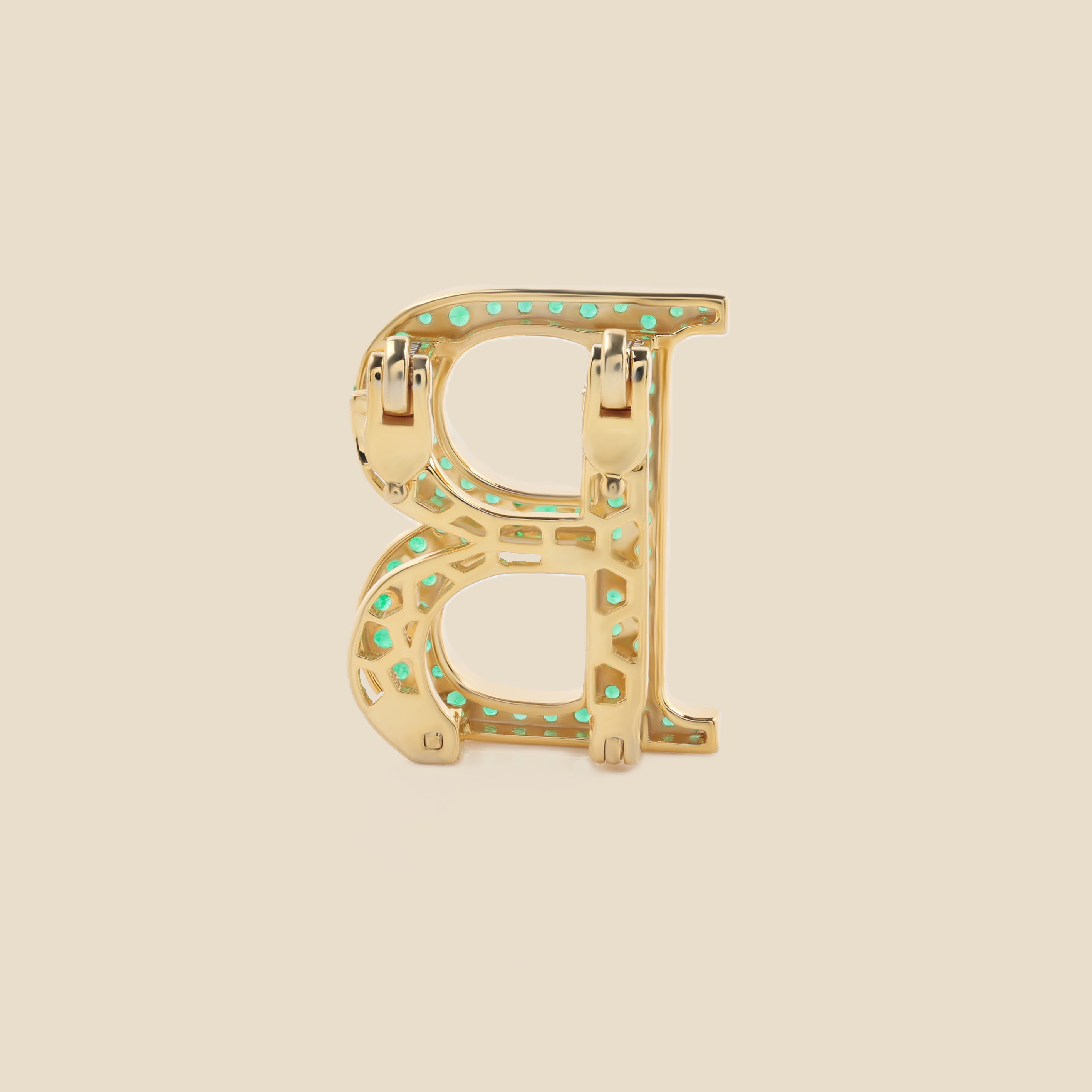 Letter B in Emerald Tavari