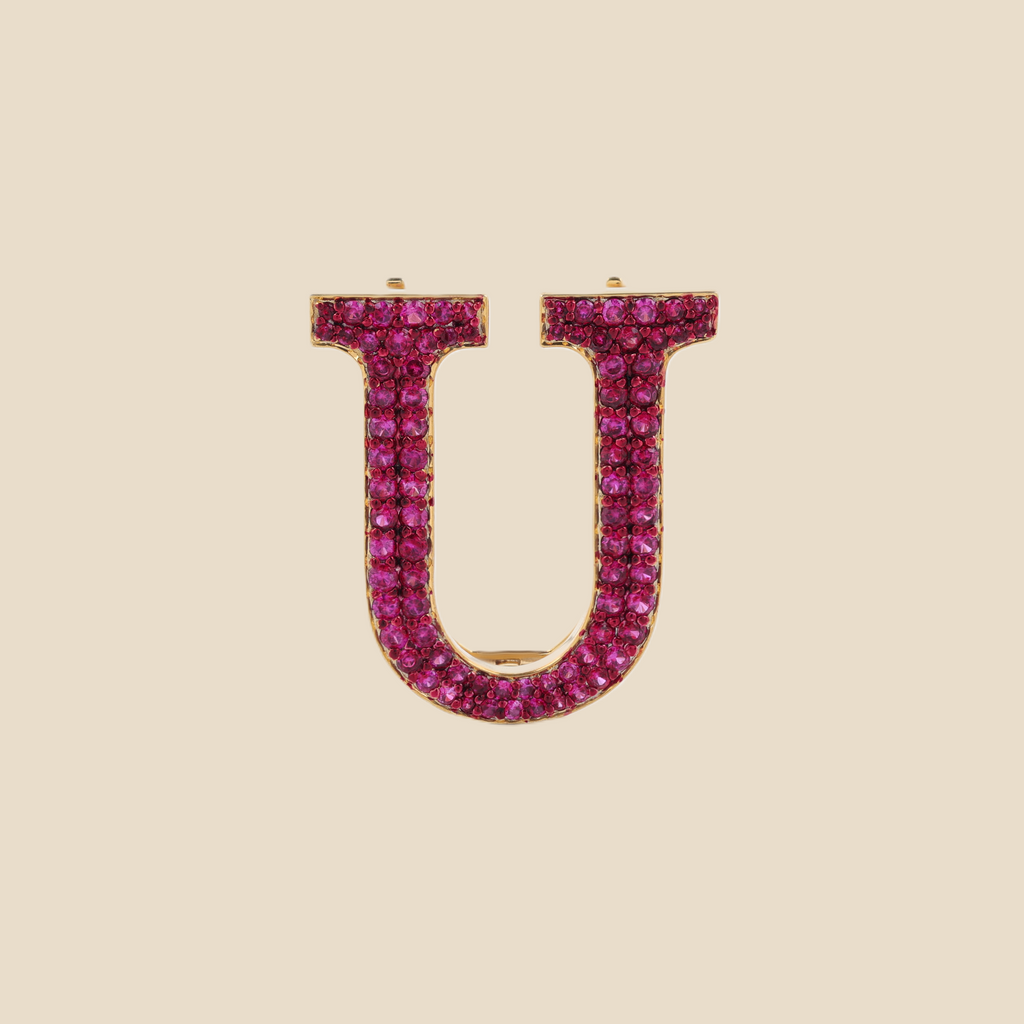 Letter U in Rubies Tavari