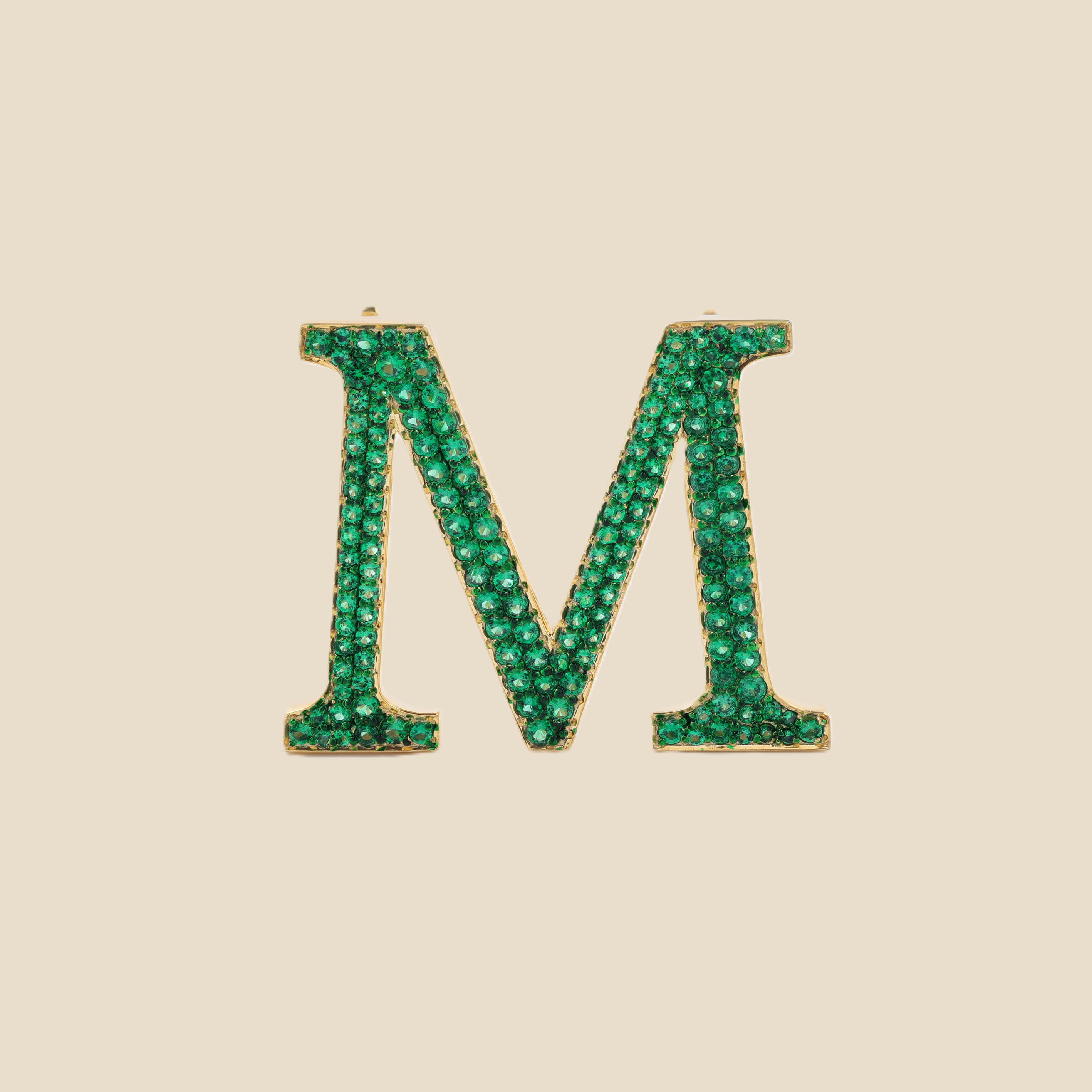 Letter M In Emerald Tavari