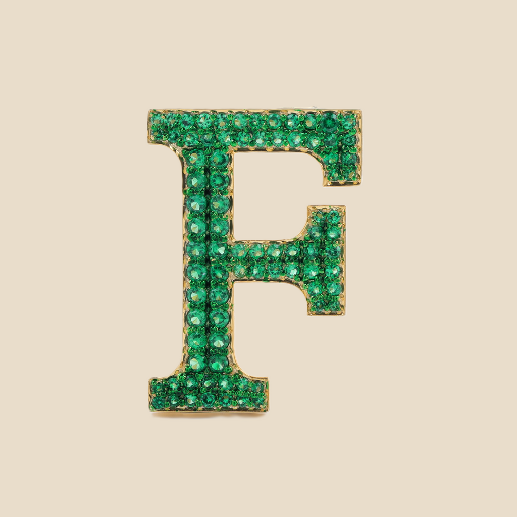 Letter F in Emeralds Tavari