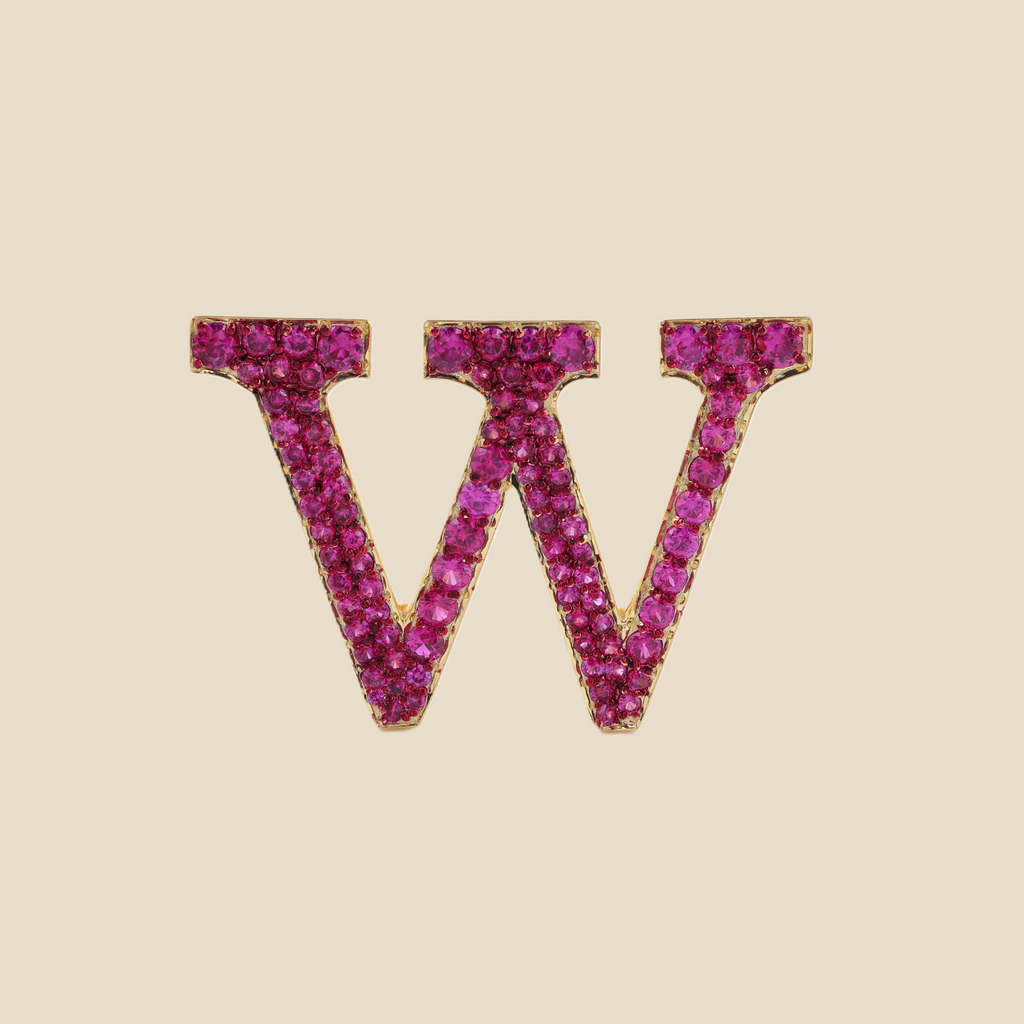 Letter W in Rubies Tavari