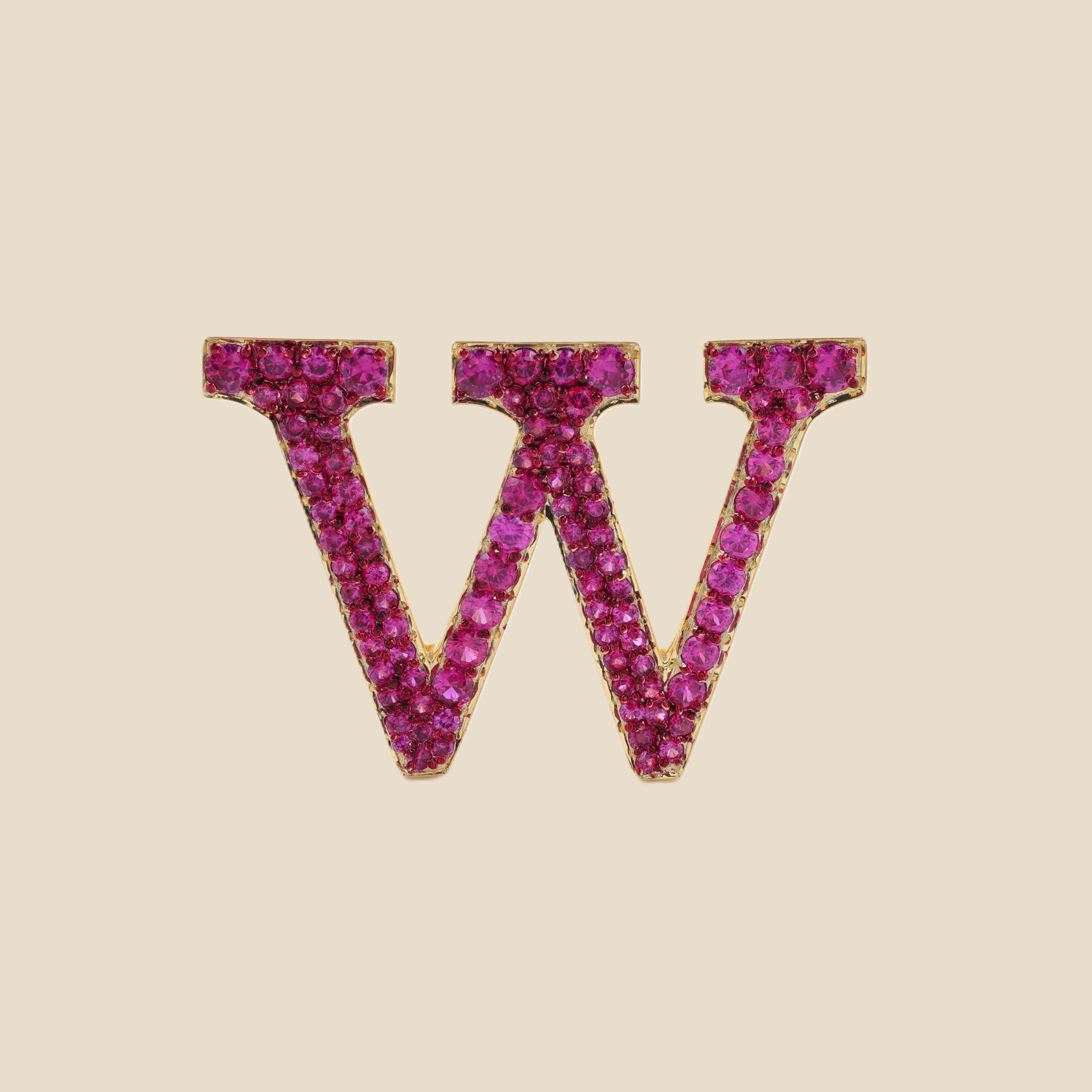 Letter W in Rubies Tavari
