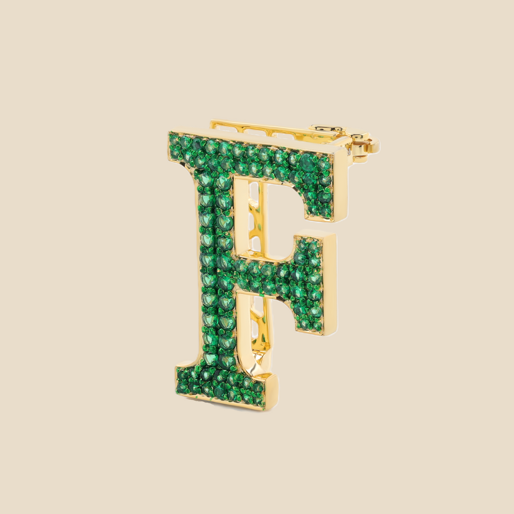 Letter F in Emeralds Tavari