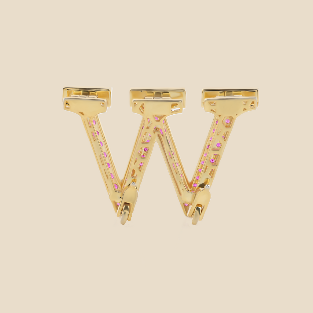 Letter W in Rubies Tavari