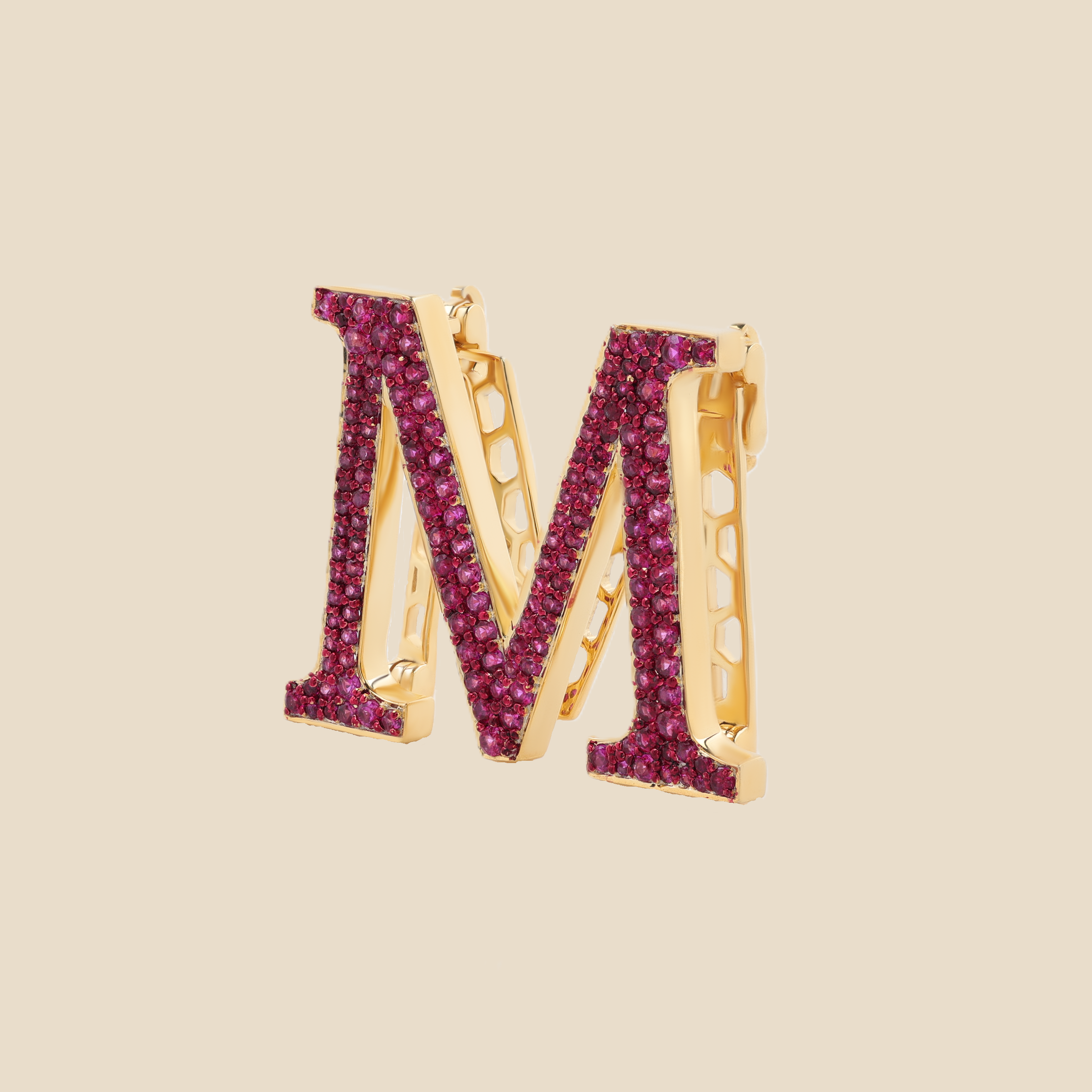 Letter M In Rubies Tavari