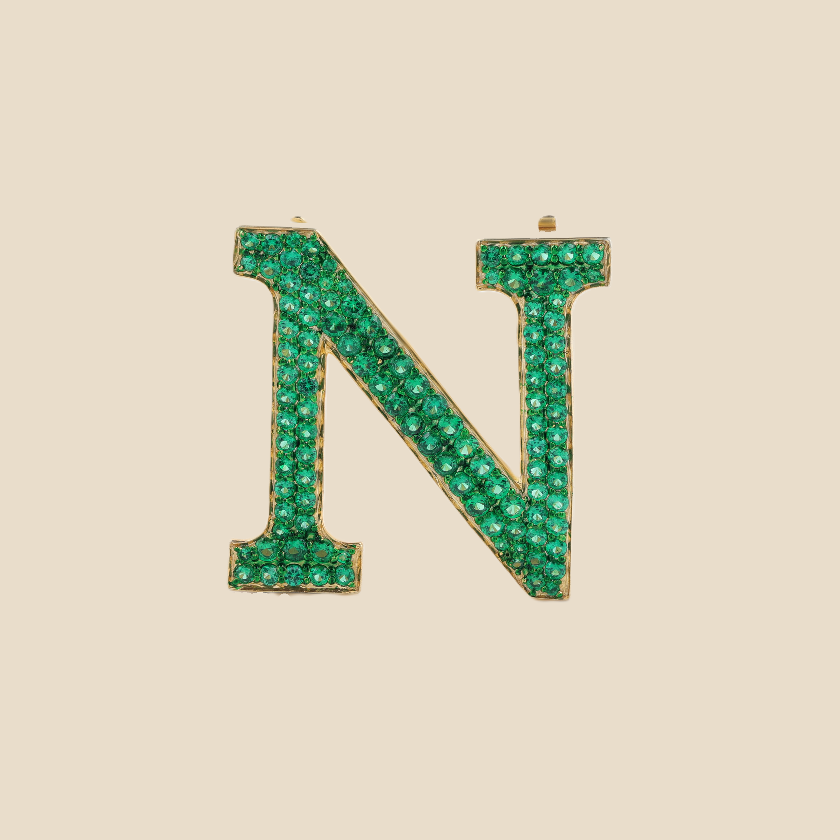 Letter N In Emerald Tavari