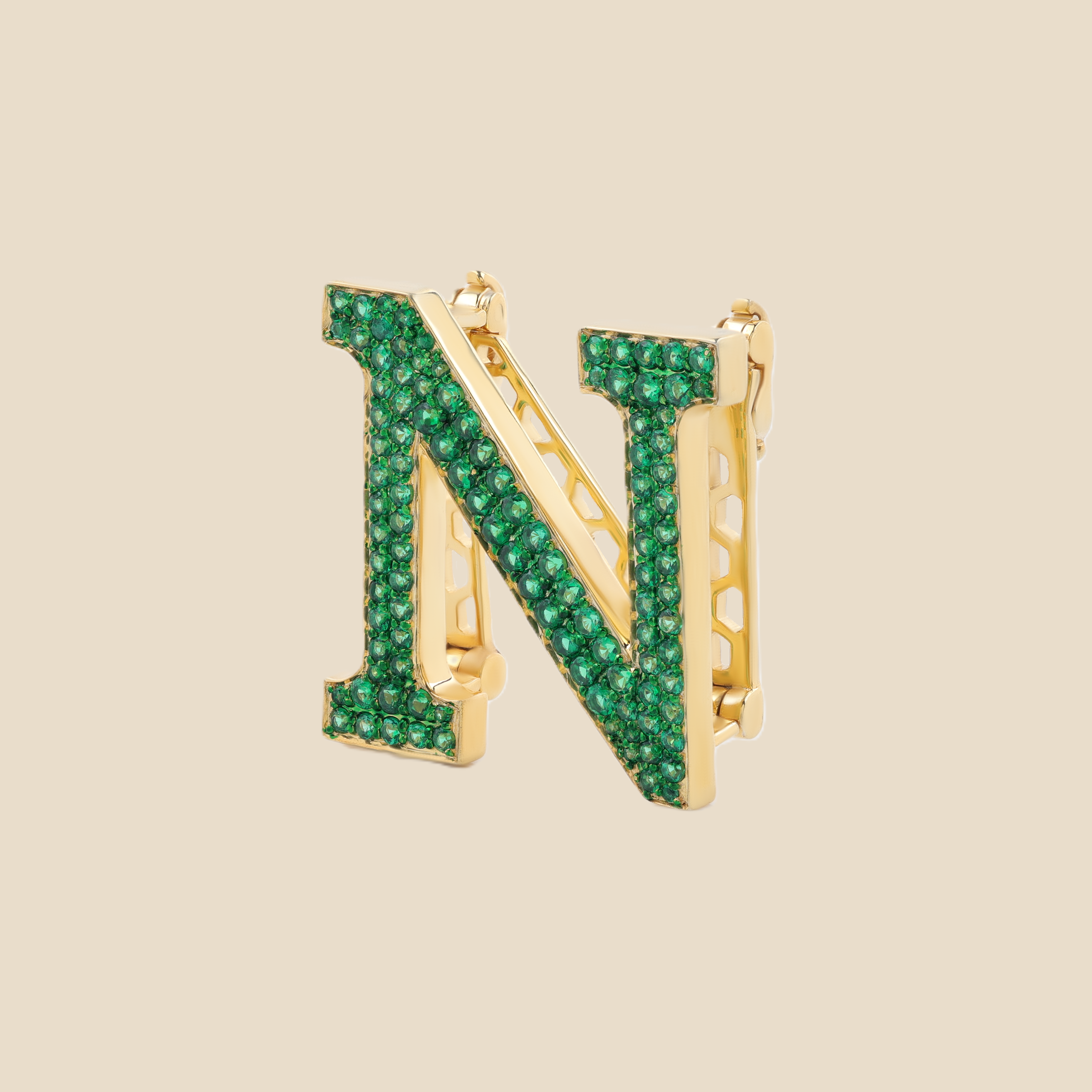 Letter N In Emerald Tavari
