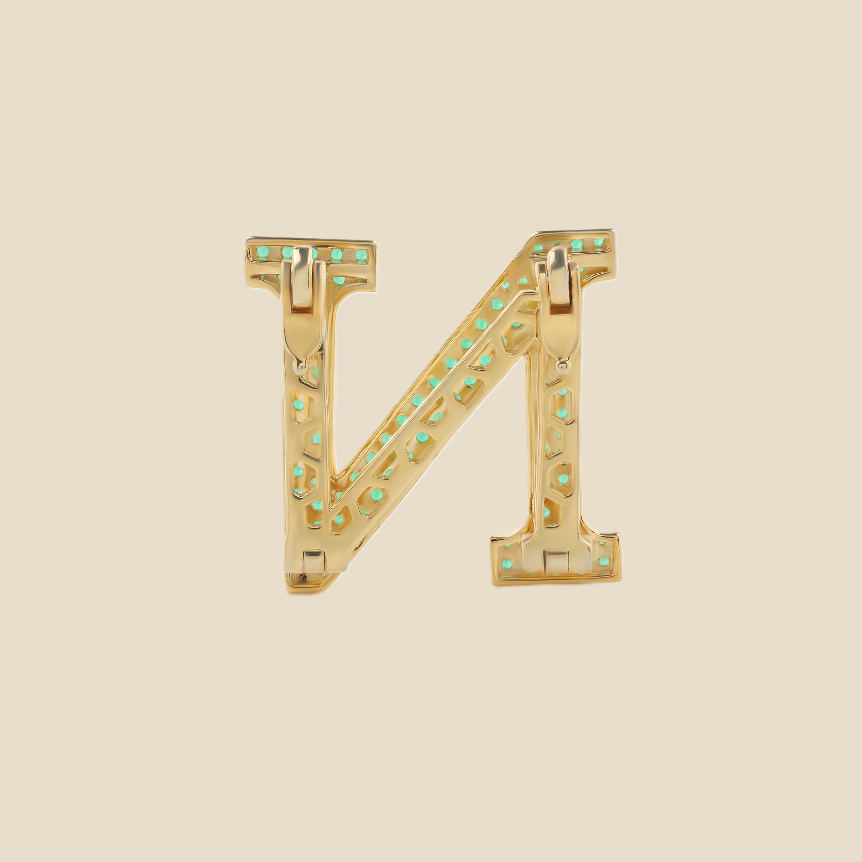 Letter N In Emerald Tavari
