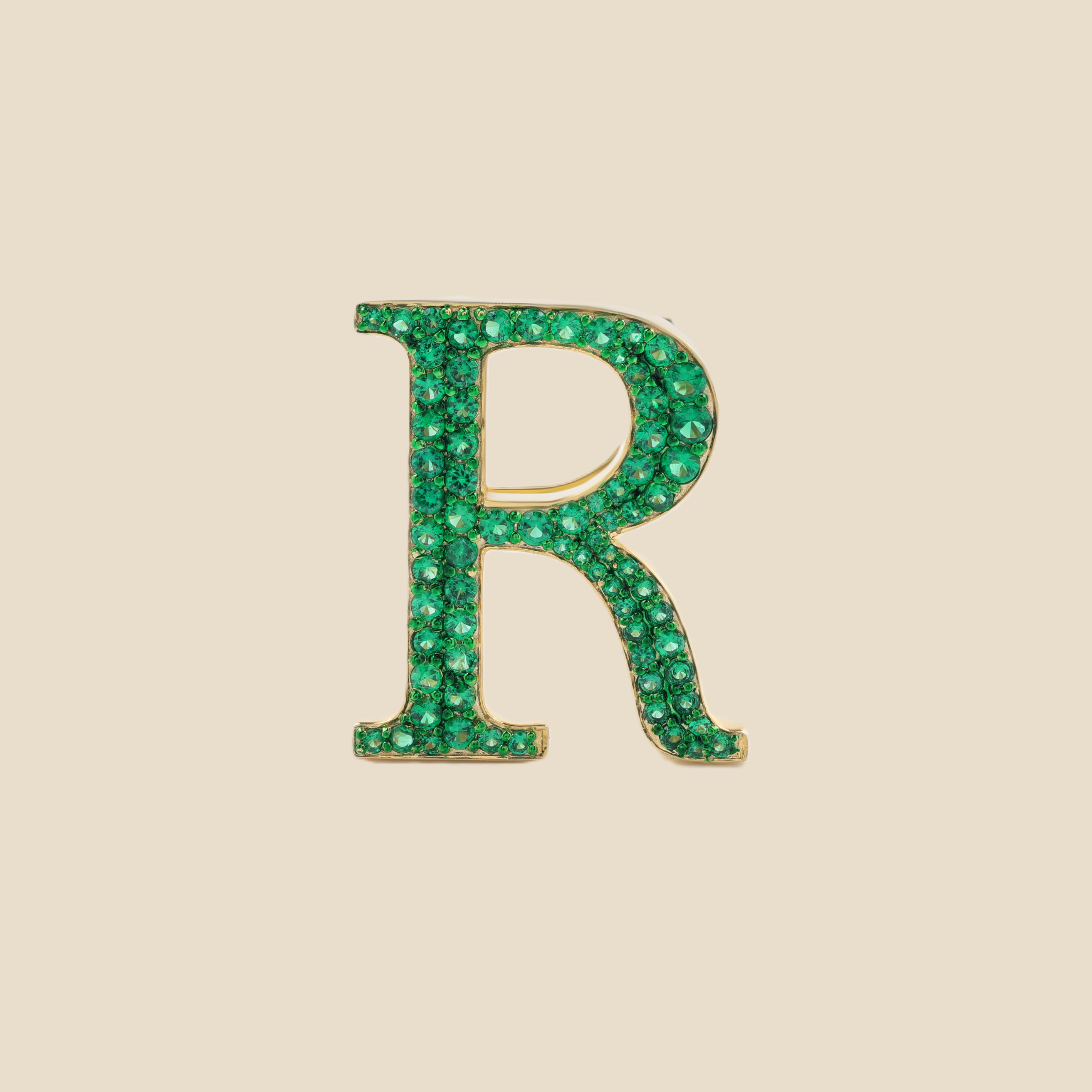 Letter R In Emerald Tavari