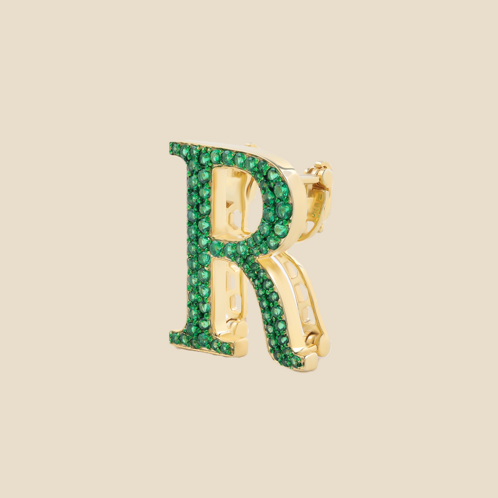 Letter R In Emerald Tavari
