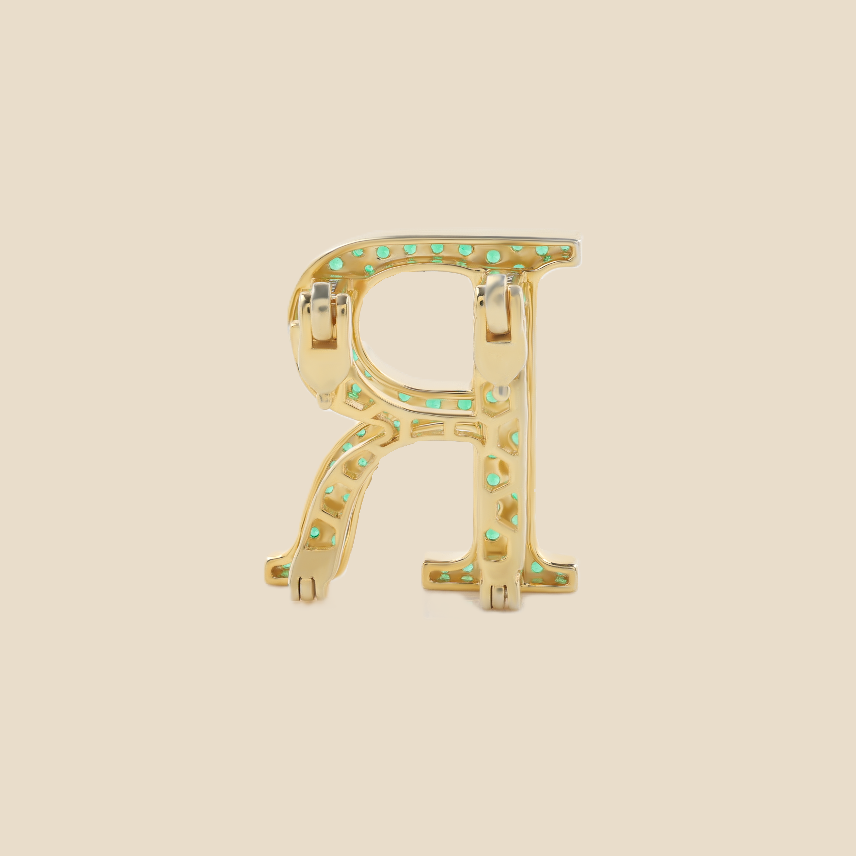 Letter R In Emerald Tavari