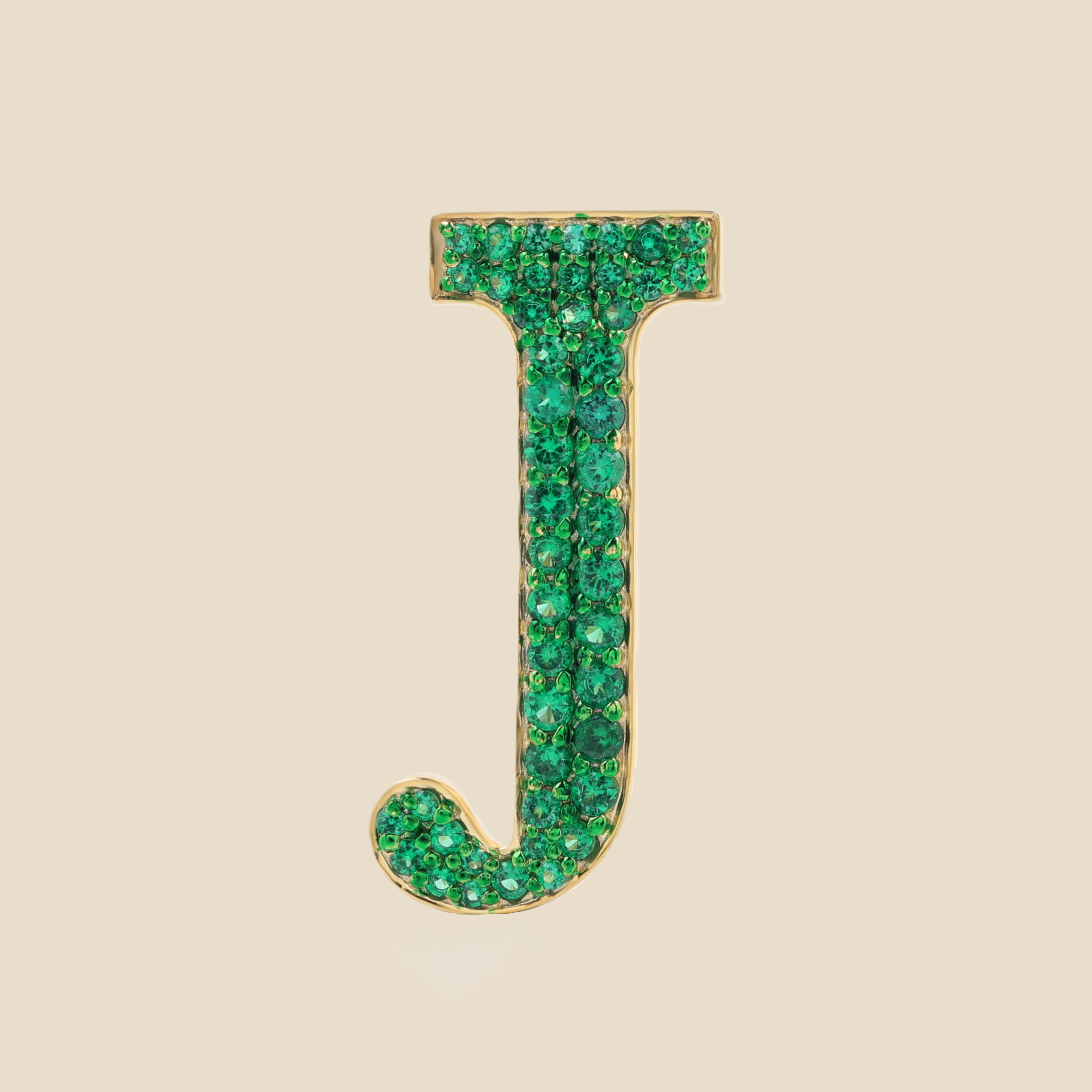Letter J in Emeralds Tavari