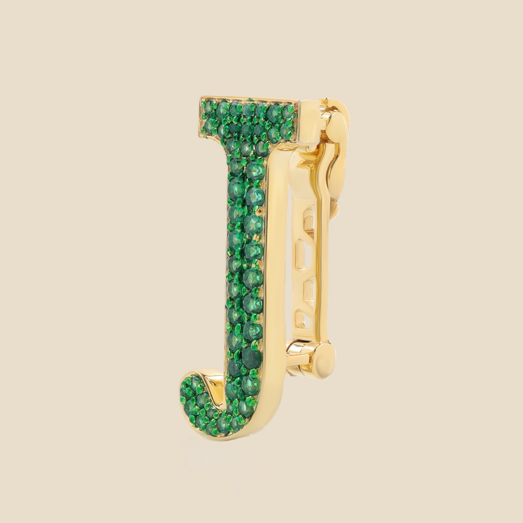 Letter J in Emeralds Tavari
