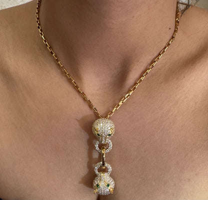 Two panther diamond studded