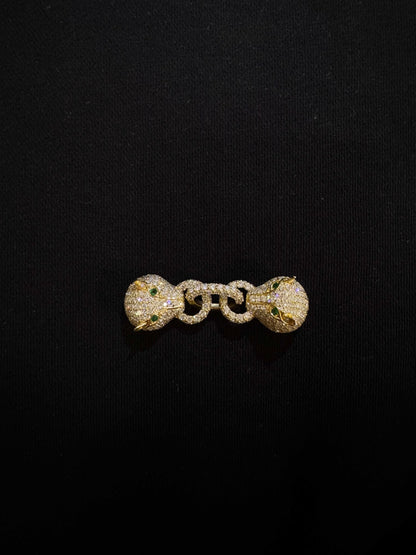 Two panther diamond studded