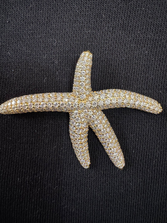 Starfish Diamond Studded Brooch