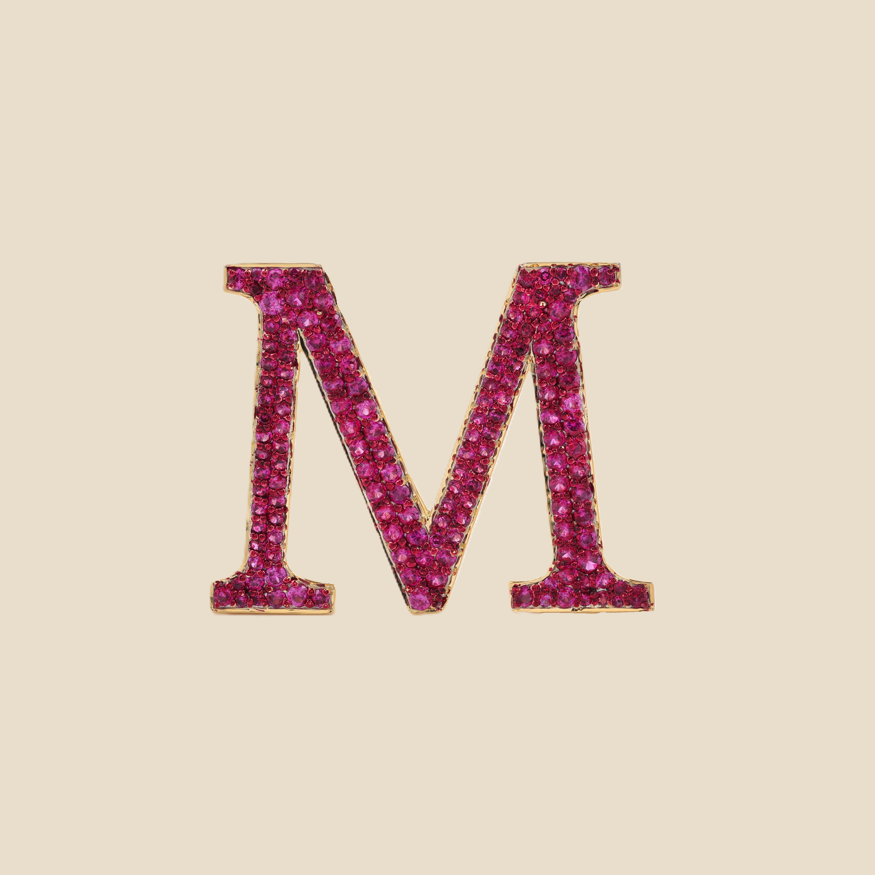 Letter M In Rubies Tavari